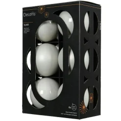 KAEMINGK Lot de 6 boules de Noël en verre (D80 mm) Boréal Blanc Sale