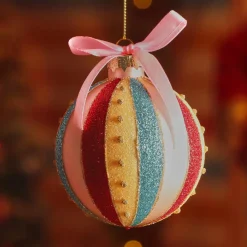 KAEMINGK Lot de 12 boules de Noël en verre (D80 mm) Rêverie Multicolore New
