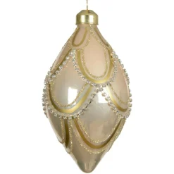 KAEMINGK Lot de 2 boules de Noël en verre (D60 mm) Élégance Gatsby Beige Perle Best