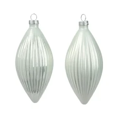 KAEMINGK Lot de 3 boules de Noël en verre (D60 mm) Goutte précieuse Blanc Discount