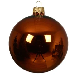 KAEMINGK Lot de 6 boules de Noël en verre (D80 mm) Arctique brillante Citrouille Orange Citrouille New