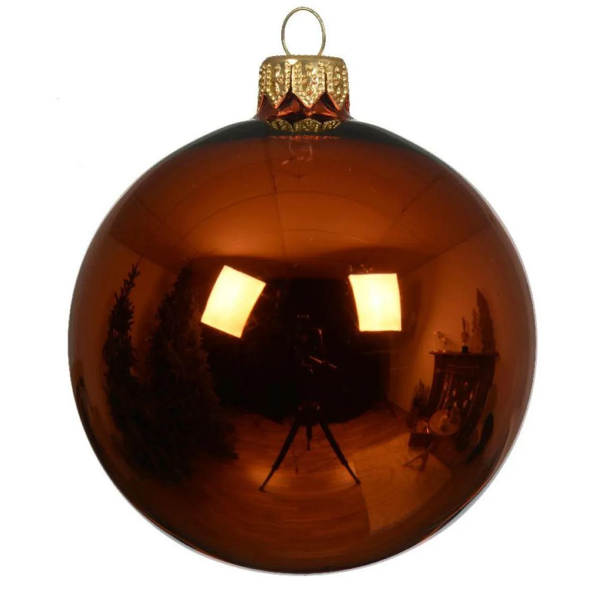 KAEMINGK Lot de 6 boules de Noël en verre (D80 mm) Arctique brillante Citrouille Orange Citrouille New