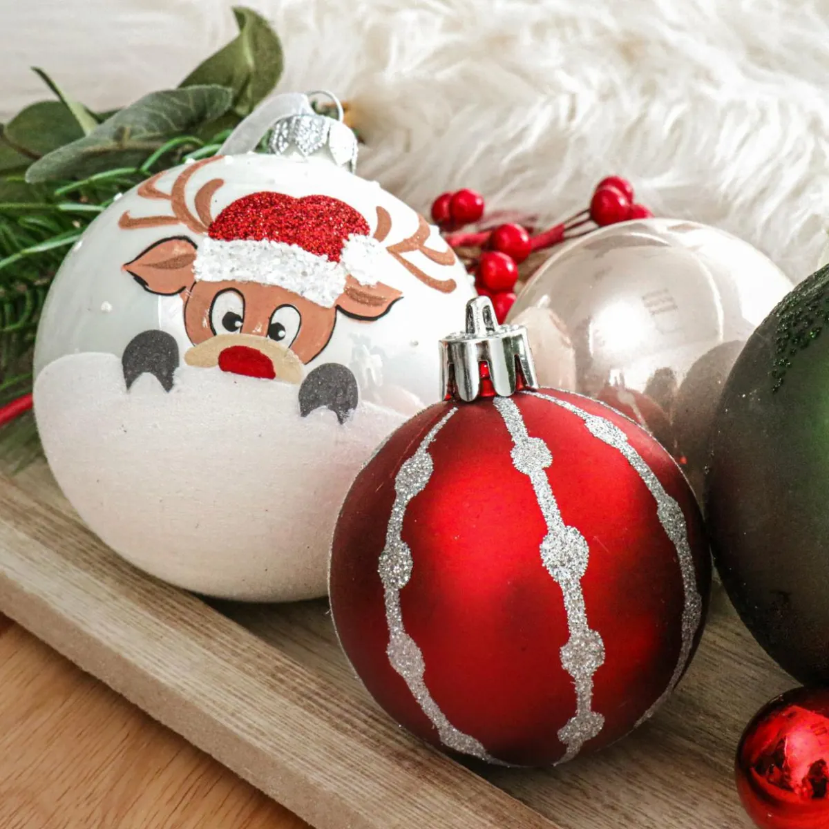 KAEMINGK Lot de 6 boules de Noël en verre (D80 mm) Filou Blanc Online