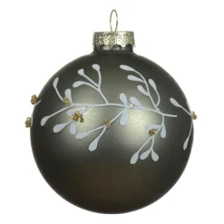 KAEMINGK Lot de 3 boules de Noël en verre (D80 mm) Feuillage d'hiver Vert romarin Online