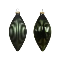 KAEMINGK Lot de 3 boules de Noël en verre (D60 mm) Goutte précieuse Vert sapin Sale