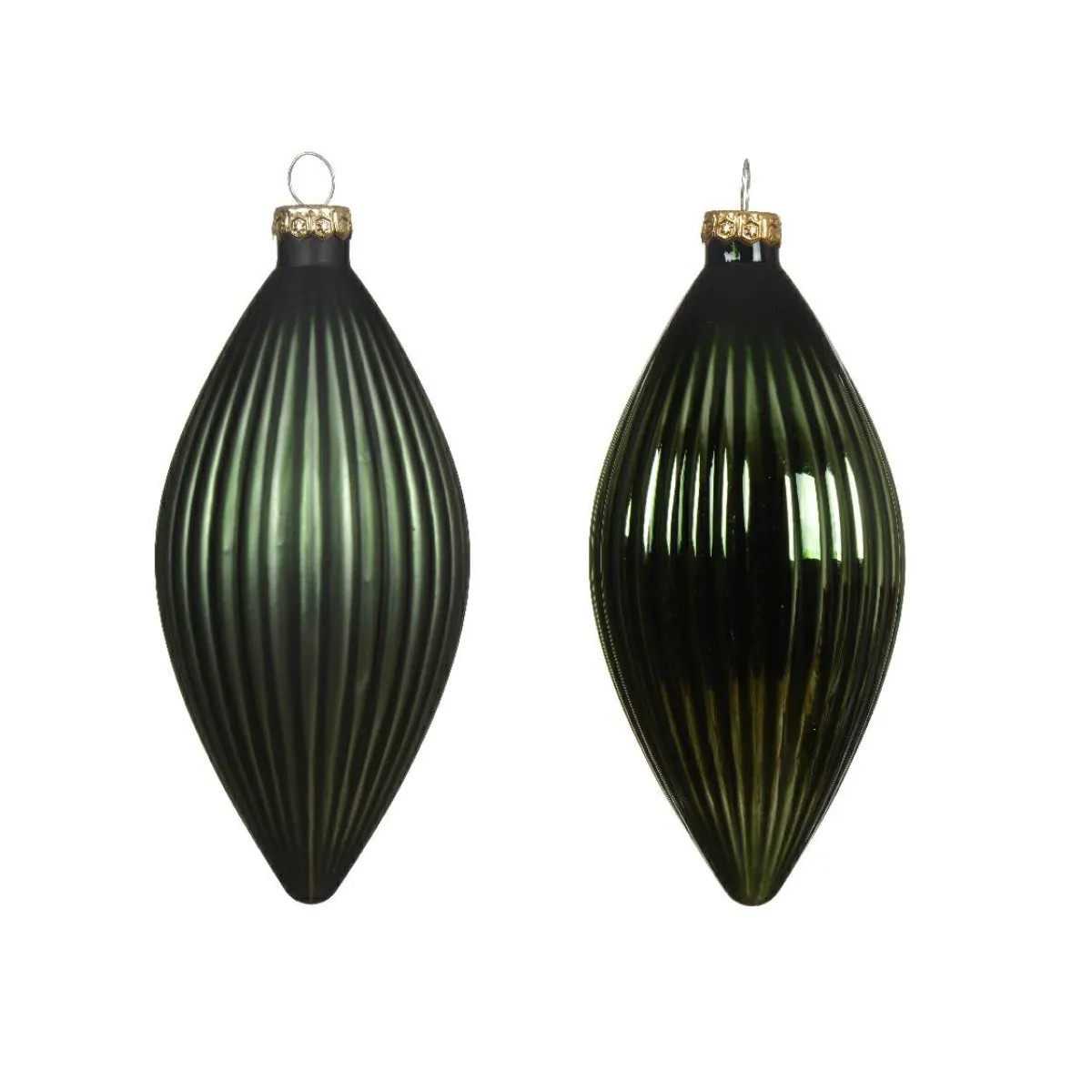 KAEMINGK Lot de 3 boules de Noël en verre (D60 mm) Goutte précieuse Vert sapin Sale