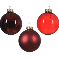 KAEMINGK Lot de 21 boules de Noël en verre Assorties Cristal Bordeaux Clearance
