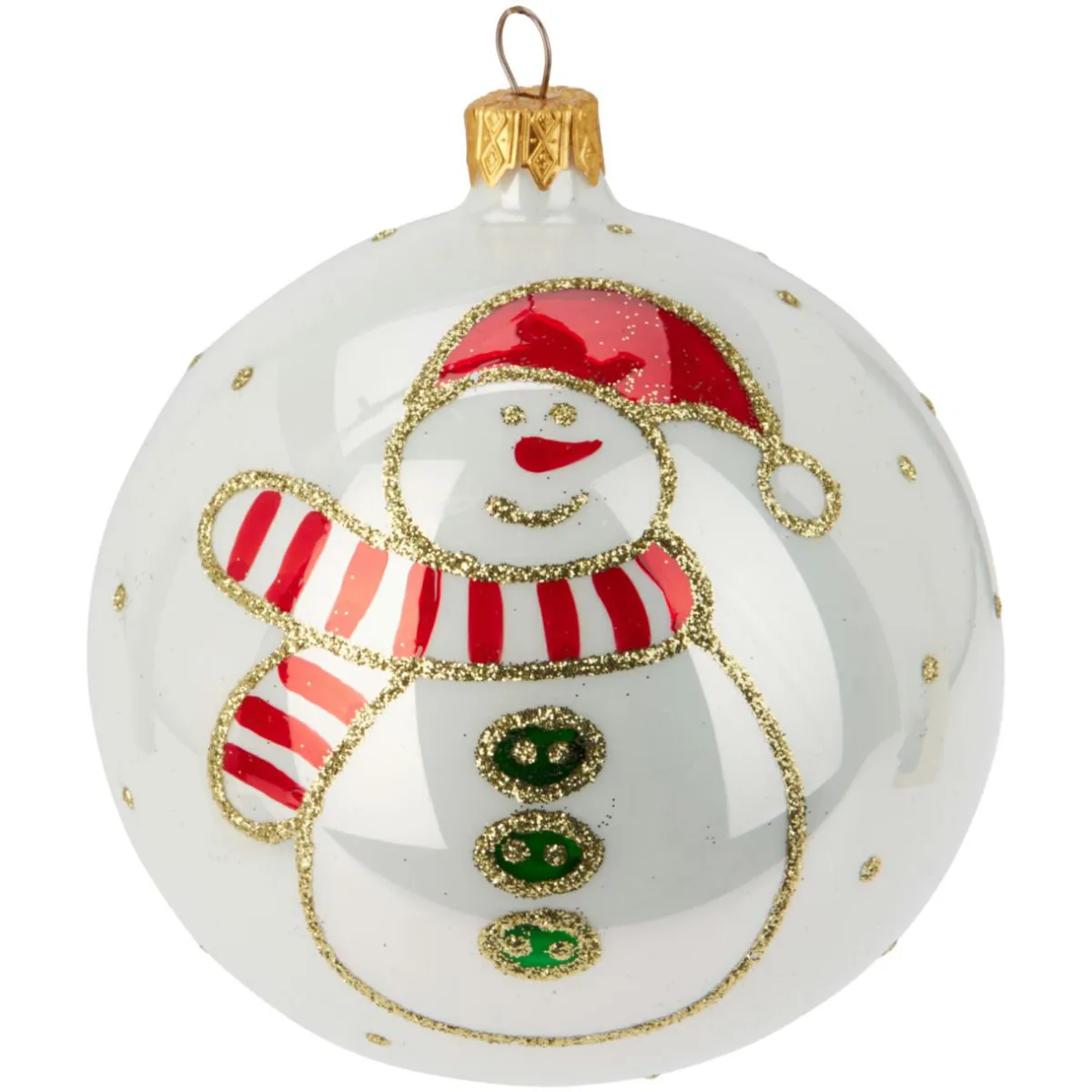 KOOPMAN Lot de 6 boules de Noël en verre (D100 mm) Mignonneries nacré Blanc Clearance