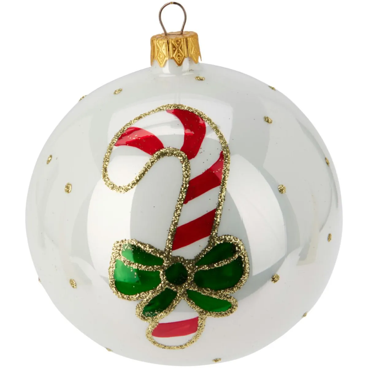 KOOPMAN Lot de 6 boules de Noël en verre (D100 mm) Mignonneries nacré Blanc Clearance