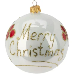 KOOPMAN Lot de 6 boules de Noël en verre (D100 mm) Mignonneries nacré Blanc Clearance