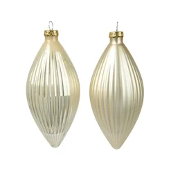 KAEMINGK Lot de 3 boules de Noël en verre (D60 mm) Goutte précieuse Perle Clearance