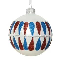 KAEMINGK Lot de 6 boules de Noël en verre (D80 mm) Gouttes colorées Blanc Best