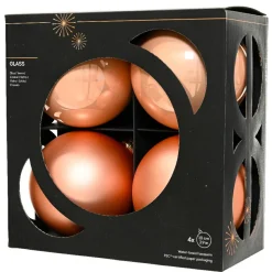KAEMINGK Lot de 4 boules de Noël en verre (D100 mm) Boréal Pêche Discount
