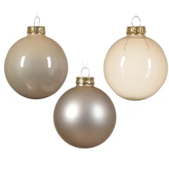 KAEMINGK Lot de 21 boules de Noël en verre (D60 à 75 mm) Assorties Cristal Perle Hot