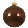 KAEMINGK Lot de 6 boules de Noël en verre (D80 mm) Arctique brillantes Acajou Hot