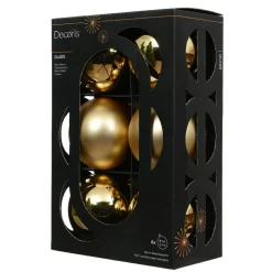 KAEMINGK Lot de 6 boules de Noël en verre (D80 mm) Béal Or Online