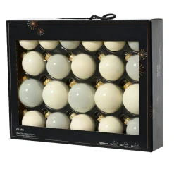 KAEMINGK Lot de 21 boules de Noël en verre Assorties Cristal Blanc laine Hot