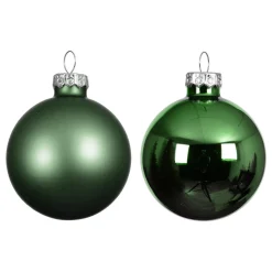 KAEMINGK Lot de 6 boules de Noël en verre (D80 mm) Boréal Vert sapin