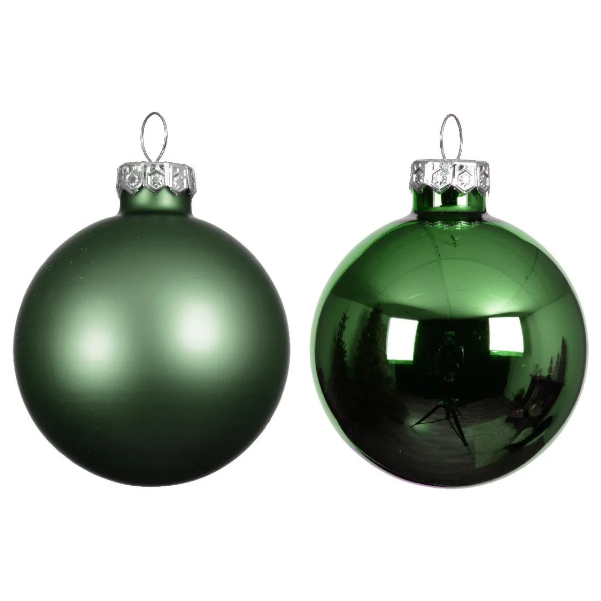 KAEMINGK Lot de 6 boules de Noël en verre (D80 mm) Boréal Vert sapin