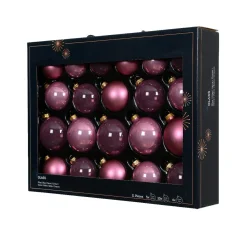 KAEMINGK Lot de 21 boules de Noël en verre (D60 à 75 mm) Assorties Cristal Rose Clearance