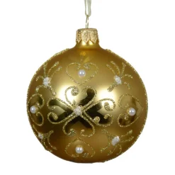 KAEMINGK Lot de 6 boules de Noël en verre (D80 mm) Baroque clair Or Sale