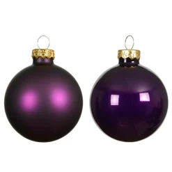 KAEMINGK Lot de 6 boules de Noël en verre (D80 mm) Boréal Figue Violet Hot