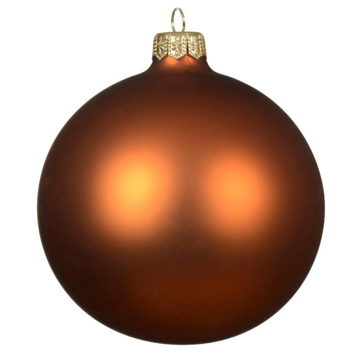 KAEMINGK Lot de 4 boules de Noël en verre (D100 mm) Arctique mate Citrouille Orange Citrouille Sale