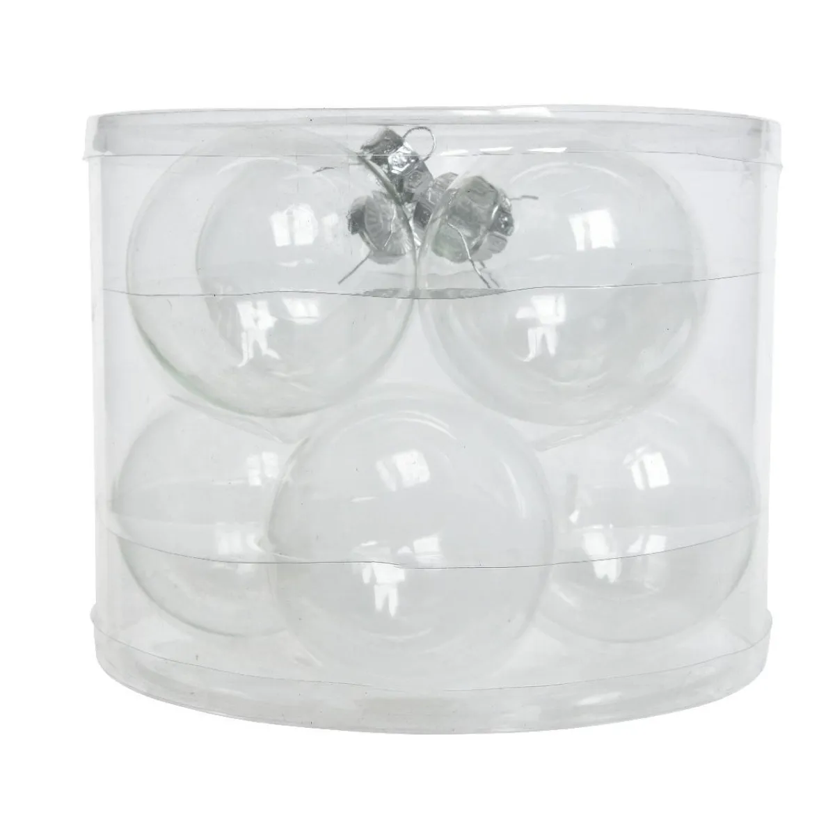 KAEMINGK Lot de 8 boules de Noël en verre (D70 mm) Myst Transparent irisé Sale