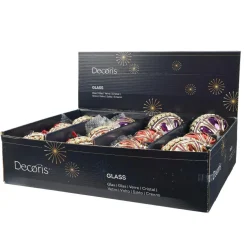 KAEMINGK Lot de 12 boules de Noël en verre (D100mm) Diamant Rocaille Rouge et Violet Online