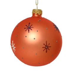 KAEMINGK Lot de 6 boules de Noël en verre (D80 mm) Etoiles du monde Orange
