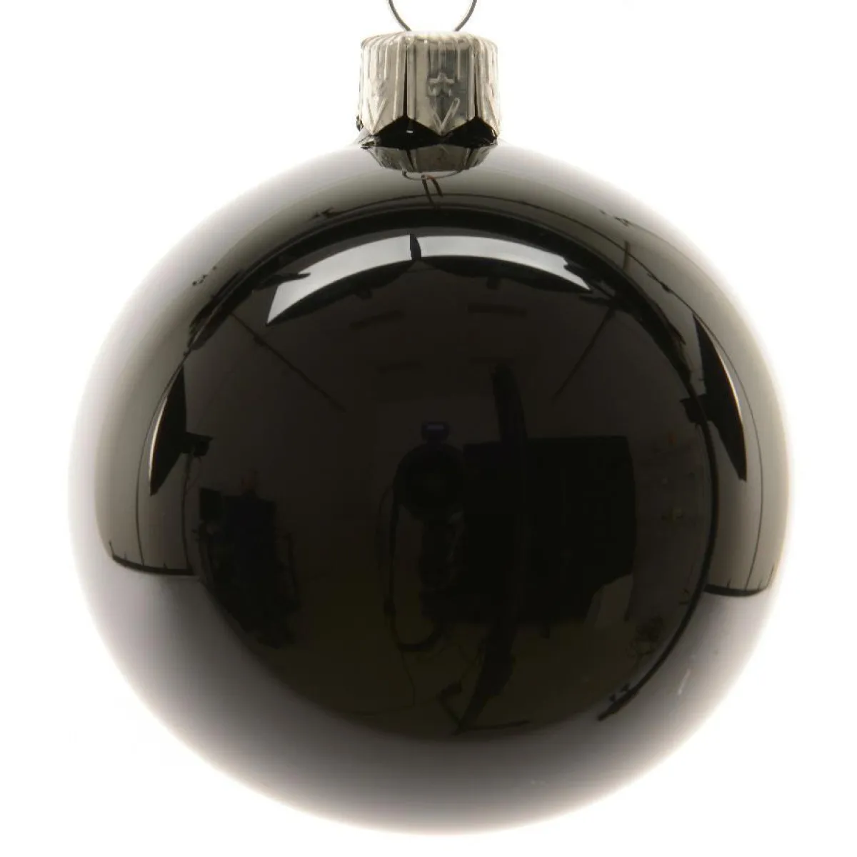KAEMINGK Lot de 4 boules de Noël en verre (D100 mm) Arctique brillante Noir