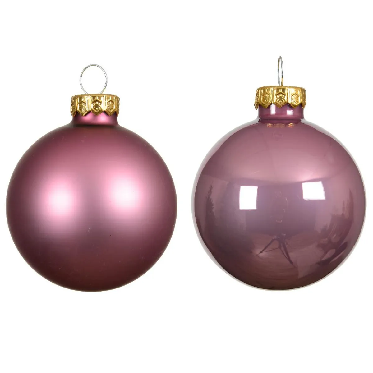 KAEMINGK Lot de 4 boules de Noël en verre (D100 mm) Boréal Vieux rose Hot