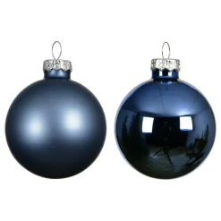 KAEMINGK Lot de 4 Boules de Noël en verre (D100 mm) Boréal Bleu nuit Online