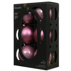 KAEMINGK Lot de 6 boules de Noël en verre (D80 mm) Boréal Vieux rose Online