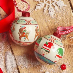 KAEMINGK Lot de 12 boules de Noël en verre (D80 mm) Elfes et rennes Multicolore