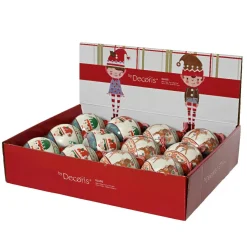 KAEMINGK Lot de 12 boules de Noël en verre (D80 mm) Elfes et rennes Multicolore