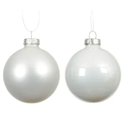 KAEMINGK Lot de 4 Boules de Noël en verre (D100 mm) Boréal Blanc