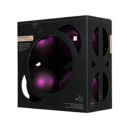 KAEMINGK Lot de 4 boules de Noël unies (D100 mm) Aravis Figue Violet Online