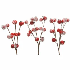 KAEMINGK Lot de 3 branches de baies (15 cm) Romancia enneigé Rouge