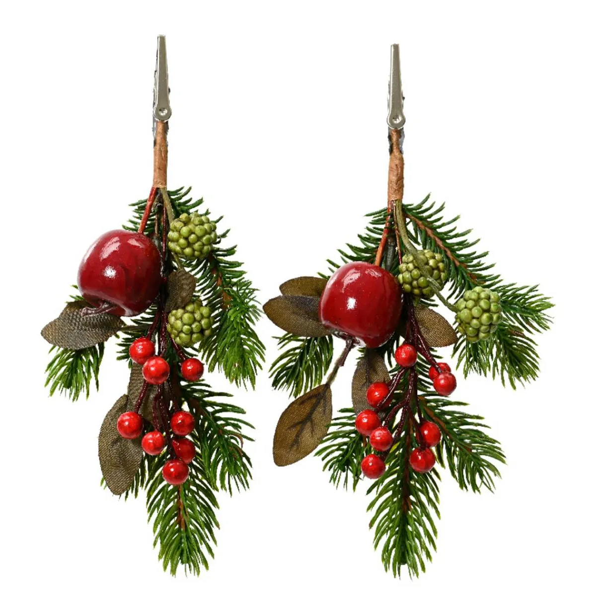 KAEMINGK Lot de 2 branches de sapin (H22 cm) Pommes sucrées Rouge Online