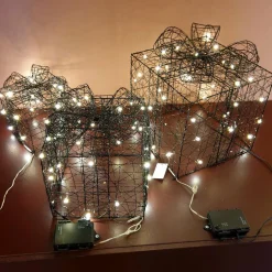 KAEMINGK Lot de 3 cadeaux lumineux à piles 90 LED (H28 cm) Féerie Blanc chaud Online