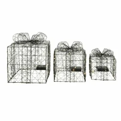 KAEMINGK Lot de 3 cadeaux lumineux à piles 90 LED (H28 cm) Féerie Blanc chaud Online