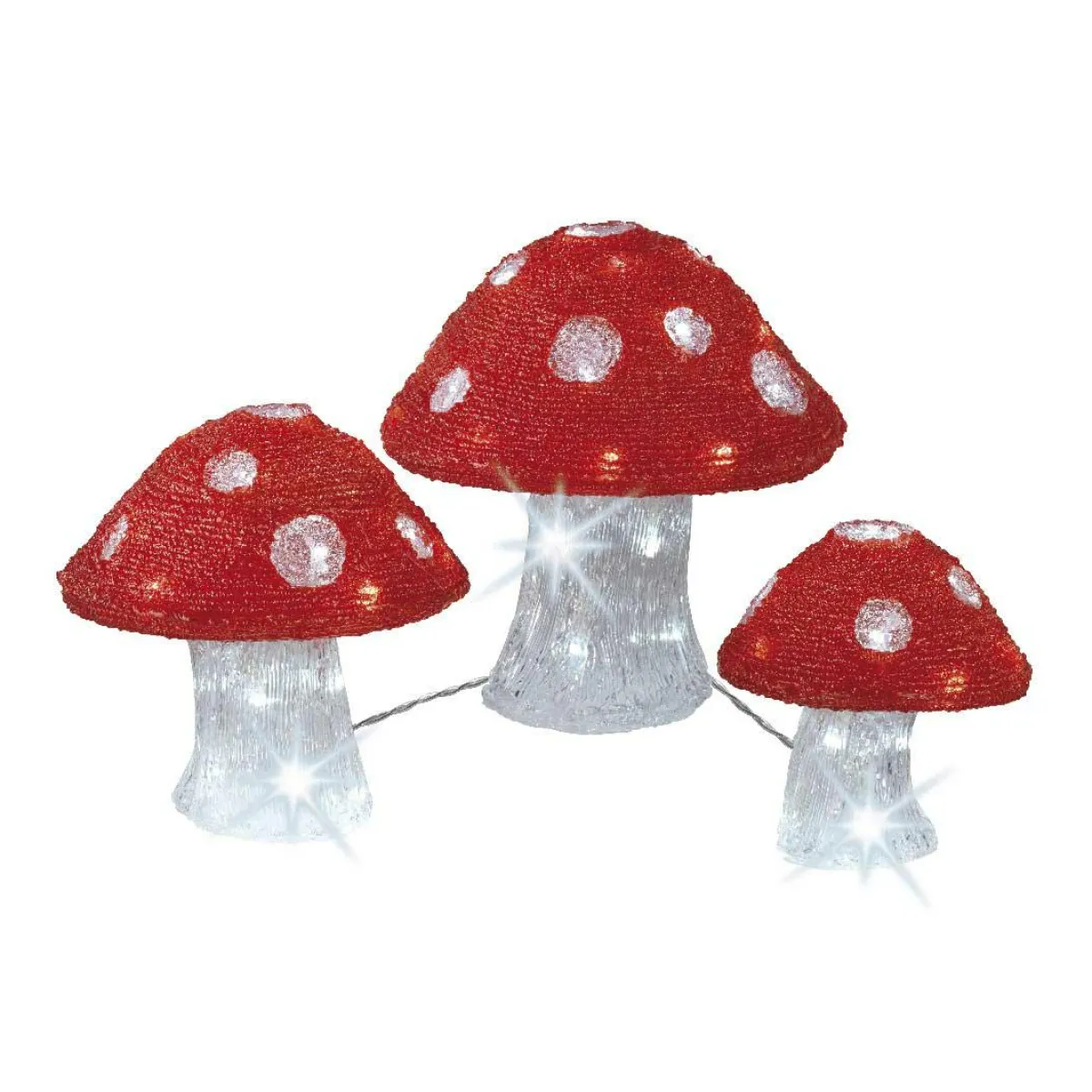EMINZA Lot de 3 champignons lumineux 72 LED (H23 cm) Blanc froid Online