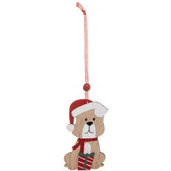 Feeric Lights & Christmas Lot de 4 Chiens à suspendre (H10 cm) Christmas Rouge Discount