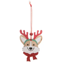 Feeric Lights & Christmas Lot de 4 Chiens à suspendre (H10 cm) Christmas Rouge Discount