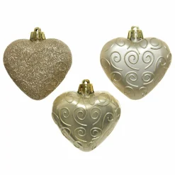 KAEMINGK Lot de 6 coeurs de Noël à suspendre (H6 cm) Alpine Perle Sale