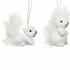 KAEMINGK Lot de 2 écureuils à suspendre (H6 cm) Pilou Blanc Outlet