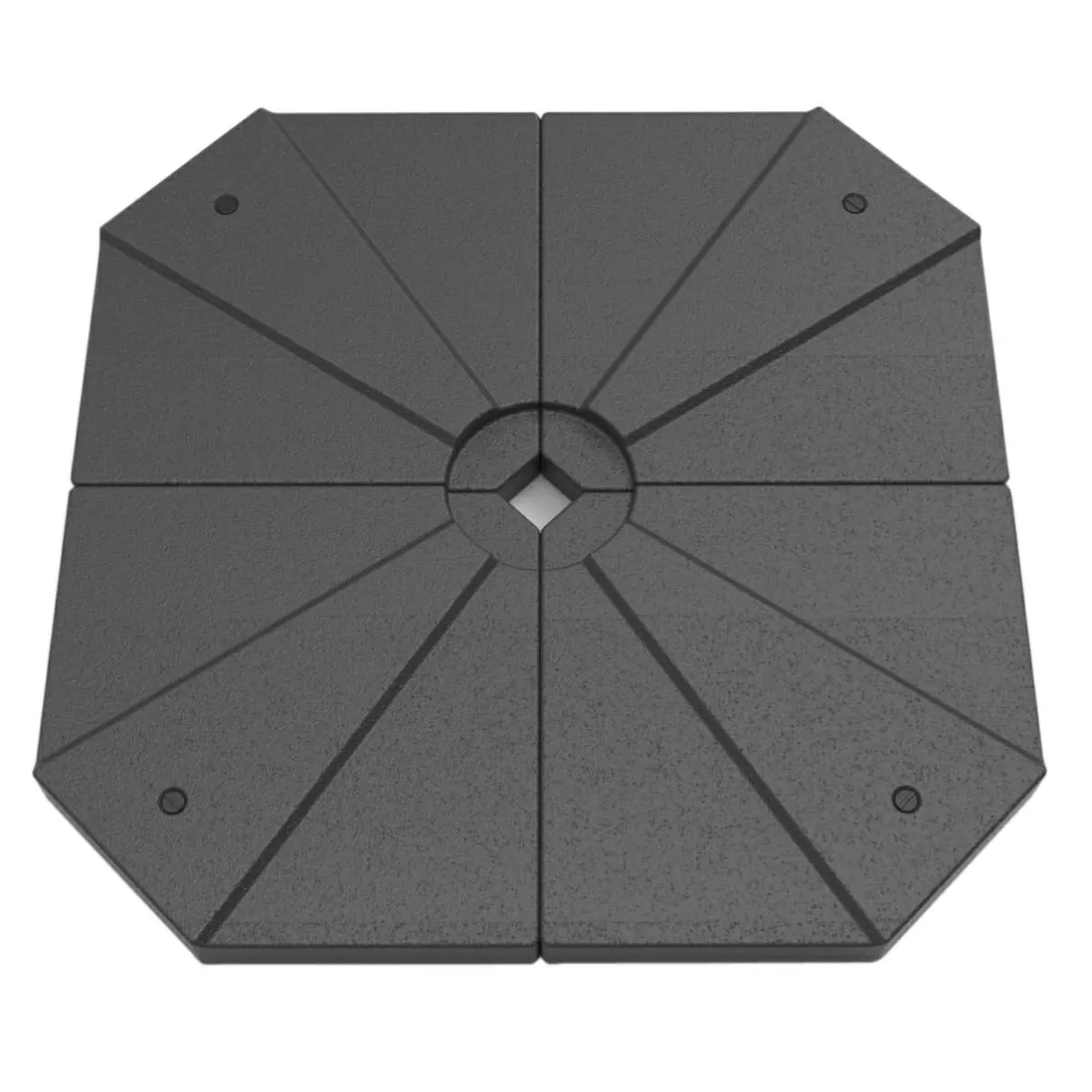 MOBELLIA Lot de 4 dalles pour Parasol déporté 20L Noir Outlet