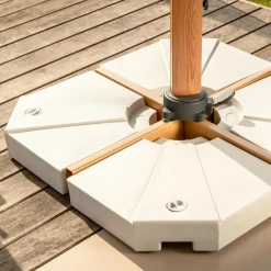 MOBELLIA Lot de 4 dalles pour Parasol déporté 20L hes Blanc Hot
