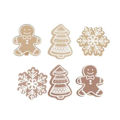 CHRISTMAS DREAM Lot de 6 décorations à parsemer (H6 cm) Gourmandise de Noël Marron New